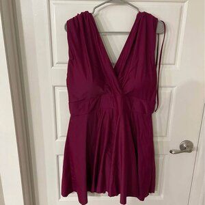 BloomChic Swim Dress – Burgundy, Size 3X (22-24)